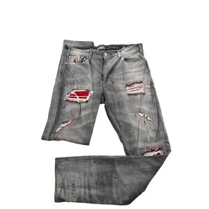 Jordan Craig Aaron Legacy Edition Grey Distressed Red Underlay Jeans 36/34 JM273